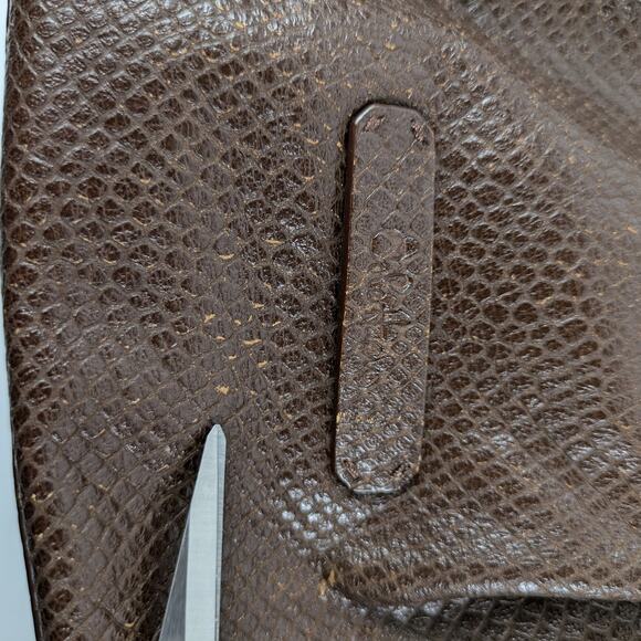 Cole Haan Brown Leather Purse Womens Drawstring Hobo Satchel Handbag Damaged - Picture 12 of 16